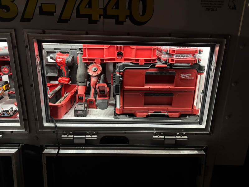 precision-signs-truck-tour-3 Precision Signs driver-side power tool storage right compartment